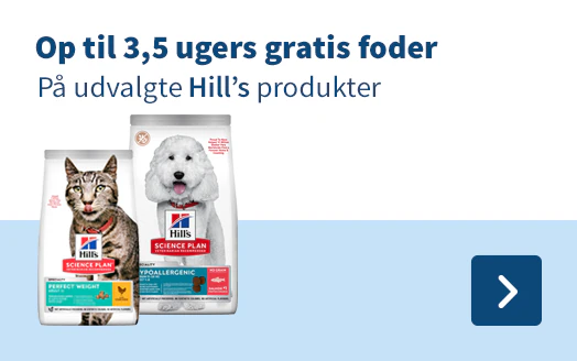 Op til 3,5 ugers gratis foder På udvalgte Hill's produkte