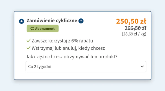 Wybierz częstotliwość dostawy